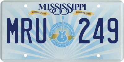 MS license plate MRU249