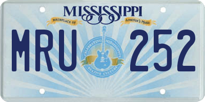 MS license plate MRU252