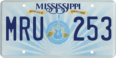 MS license plate MRU253
