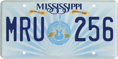 MS license plate MRU256
