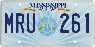 MS license plate MRU261