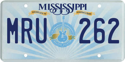 MS license plate MRU262