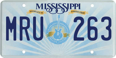MS license plate MRU263