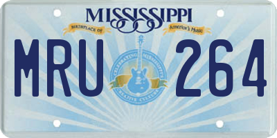 MS license plate MRU264