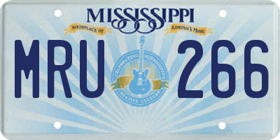 MS license plate MRU266
