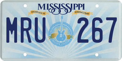 MS license plate MRU267