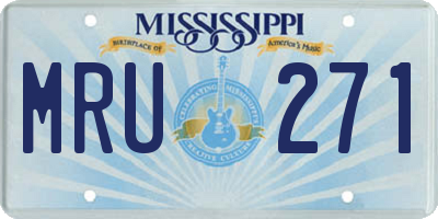 MS license plate MRU271