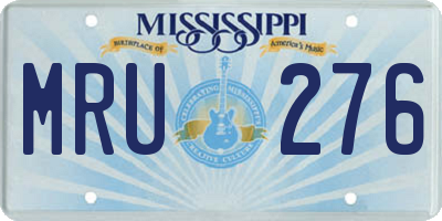 MS license plate MRU276