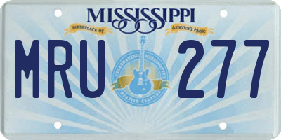 MS license plate MRU277