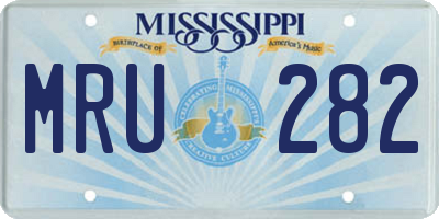 MS license plate MRU282