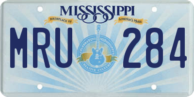 MS license plate MRU284