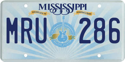 MS license plate MRU286
