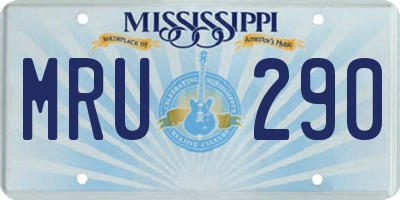 MS license plate MRU290