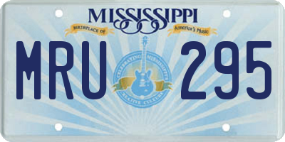 MS license plate MRU295