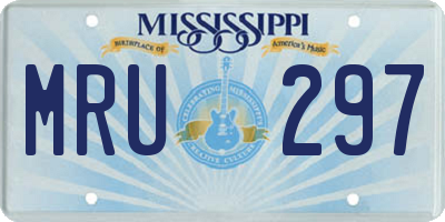 MS license plate MRU297