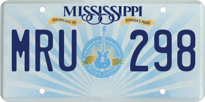MS license plate MRU298