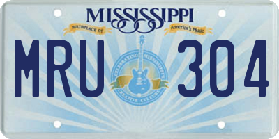 MS license plate MRU304