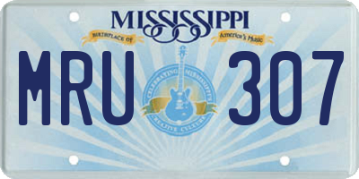 MS license plate MRU307