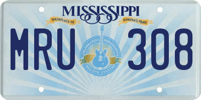 MS license plate MRU308