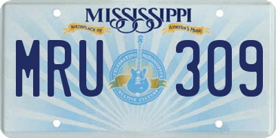 MS license plate MRU309