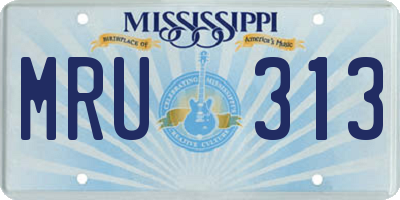 MS license plate MRU313