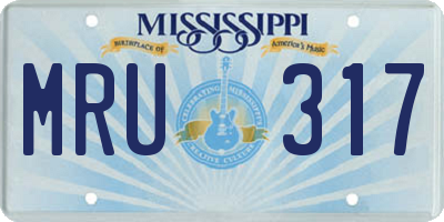 MS license plate MRU317