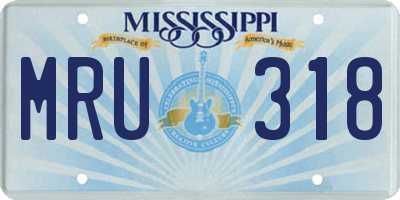 MS license plate MRU318