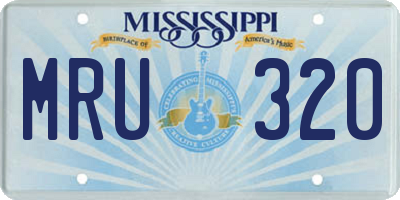 MS license plate MRU320
