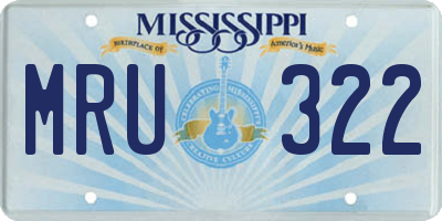 MS license plate MRU322