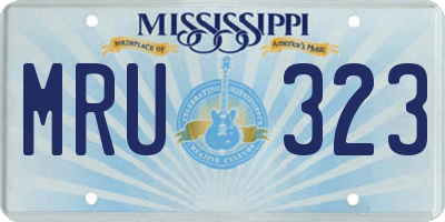 MS license plate MRU323