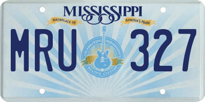 MS license plate MRU327