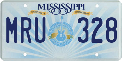 MS license plate MRU328