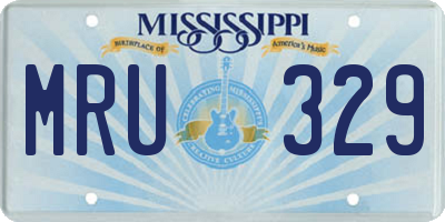 MS license plate MRU329