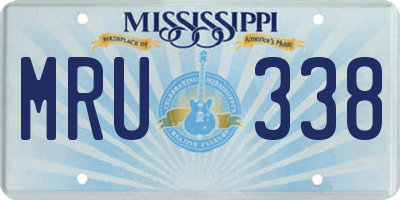 MS license plate MRU338