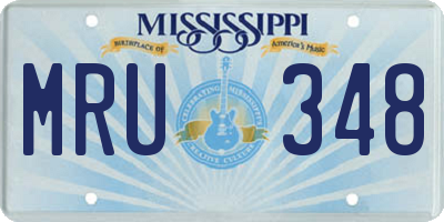 MS license plate MRU348
