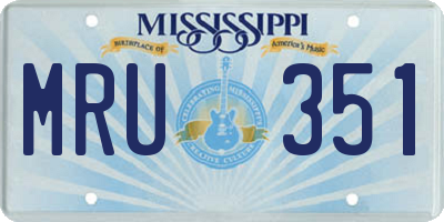 MS license plate MRU351