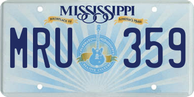 MS license plate MRU359