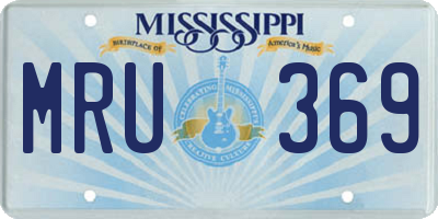 MS license plate MRU369
