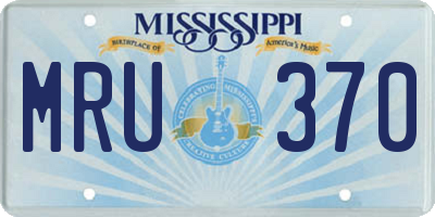MS license plate MRU370