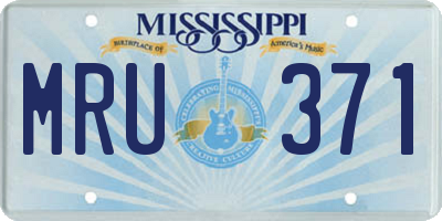 MS license plate MRU371
