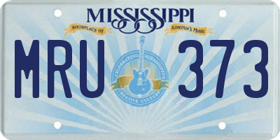 MS license plate MRU373