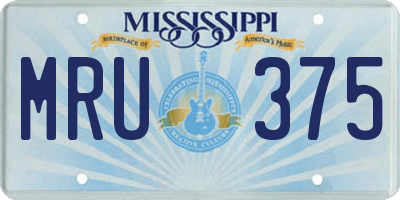 MS license plate MRU375
