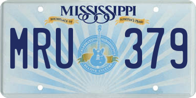 MS license plate MRU379
