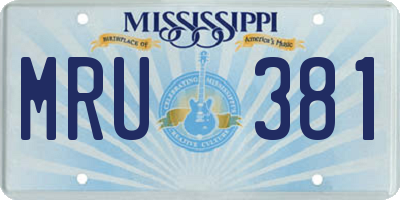 MS license plate MRU381