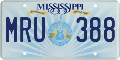 MS license plate MRU388