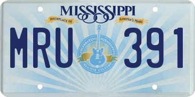 MS license plate MRU391