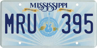 MS license plate MRU395