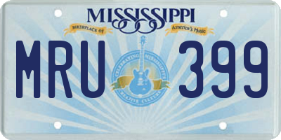 MS license plate MRU399