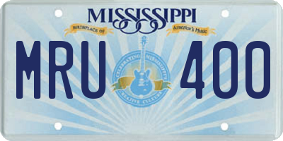 MS license plate MRU400