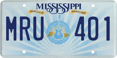 MS license plate MRU401